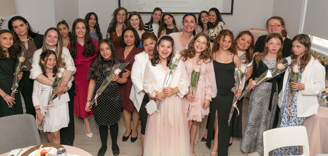 Bat Mitzvah Club participants celebrating together
