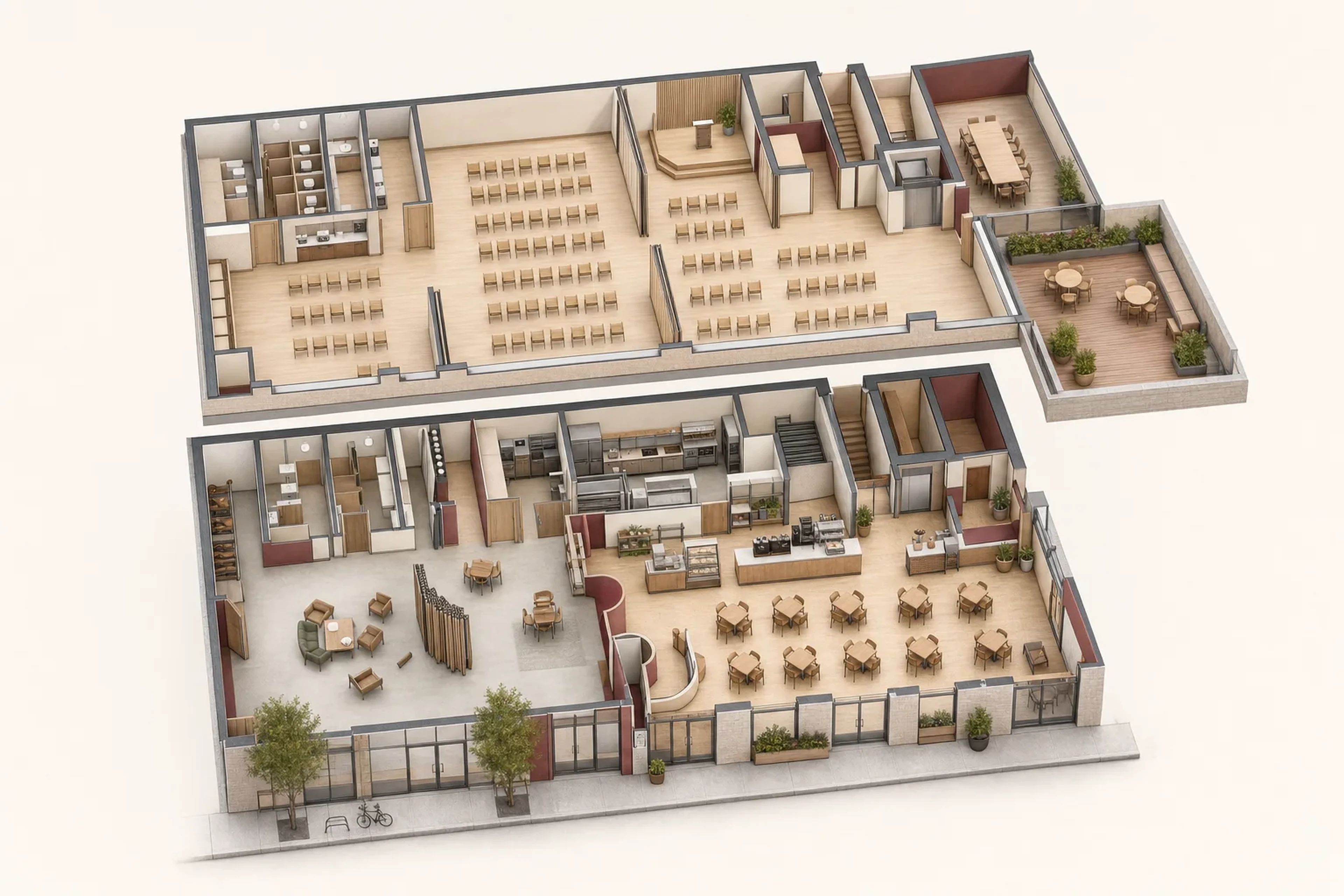 Earlier two-floor concept