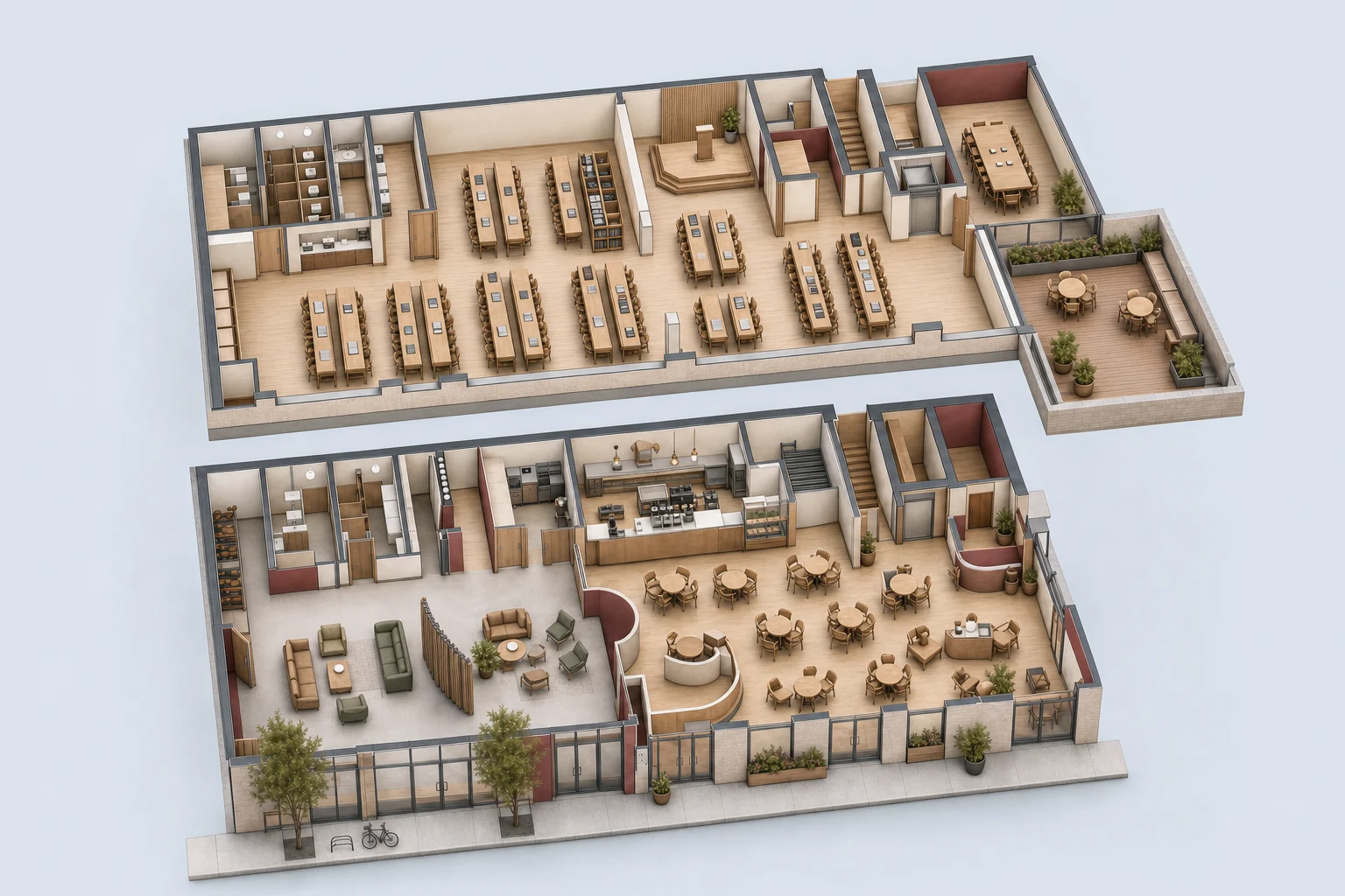 Campaign concept showing the upper hall arranged for paired learning